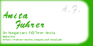 anita fuhrer business card